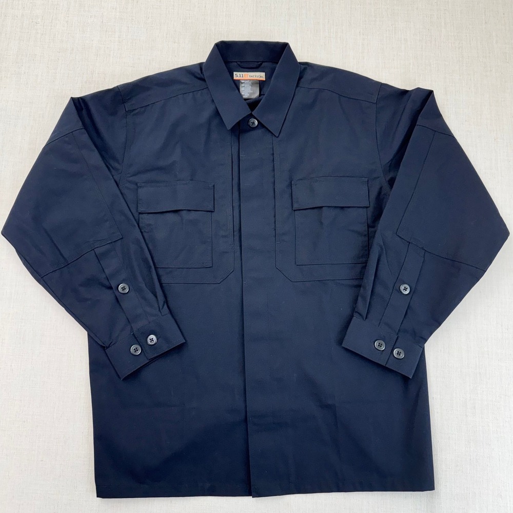 5.11 Tactical TDU Long Sleeve Shirt Mens Large Regular Dark Navy‎ Ripstop 72002